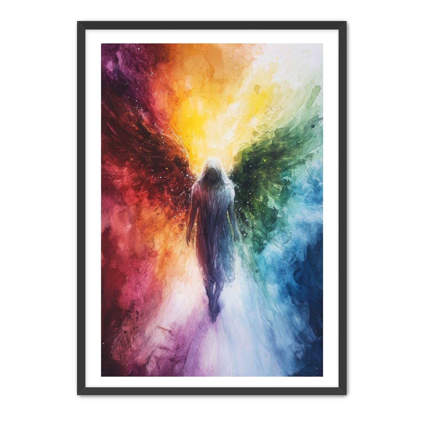 Abstract Rainbow Angel Painting