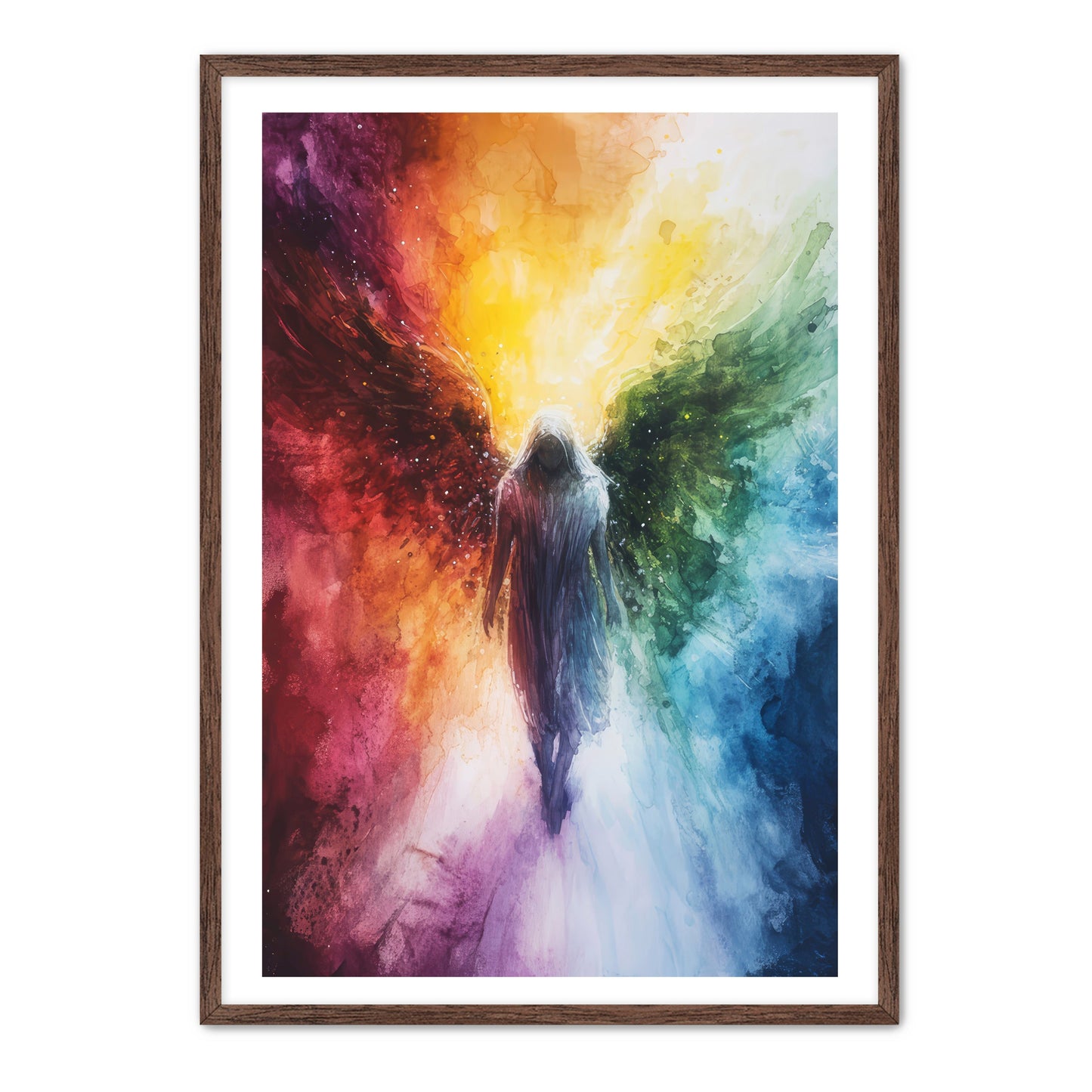 Abstract Rainbow Angel Painting