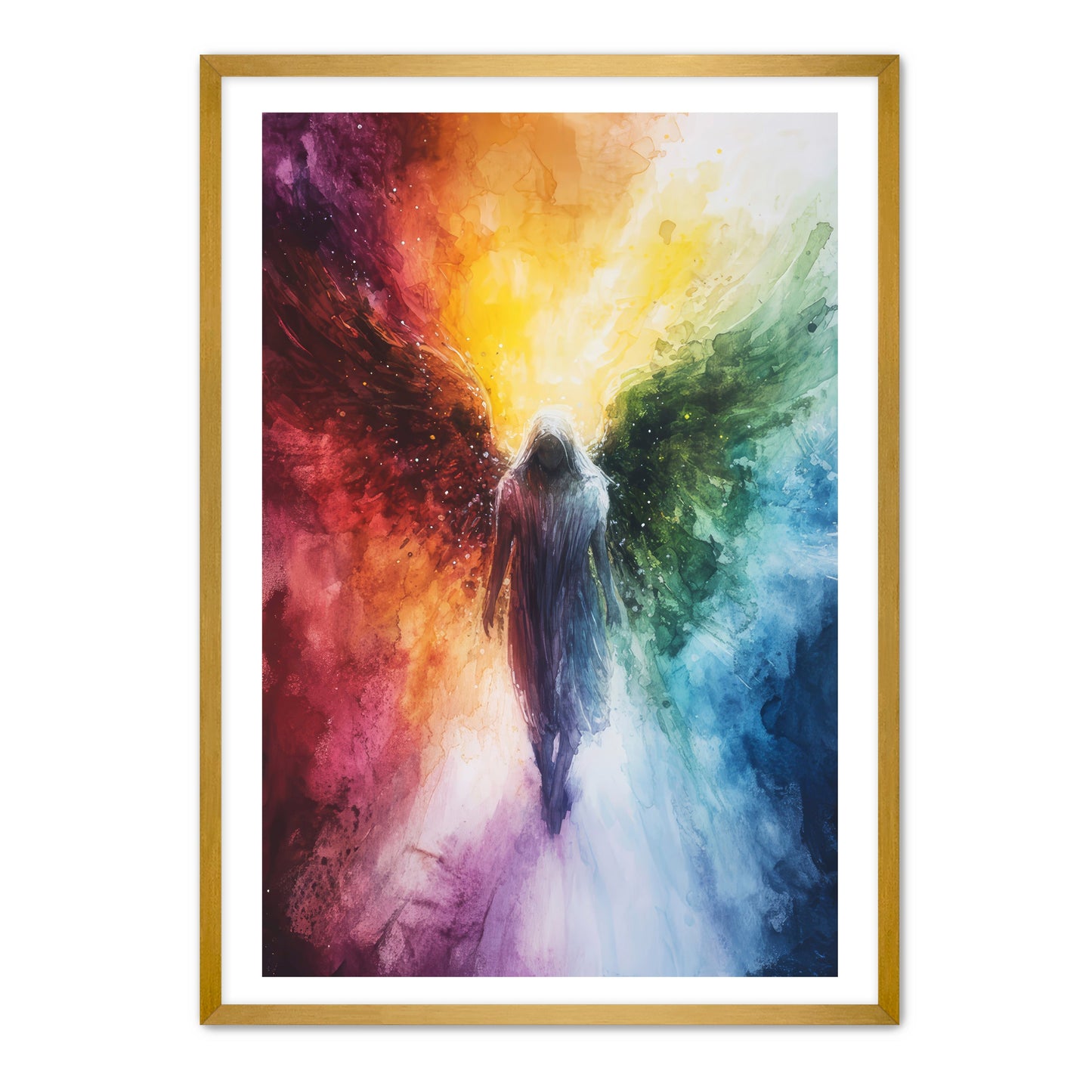 Abstract Rainbow Angel Painting