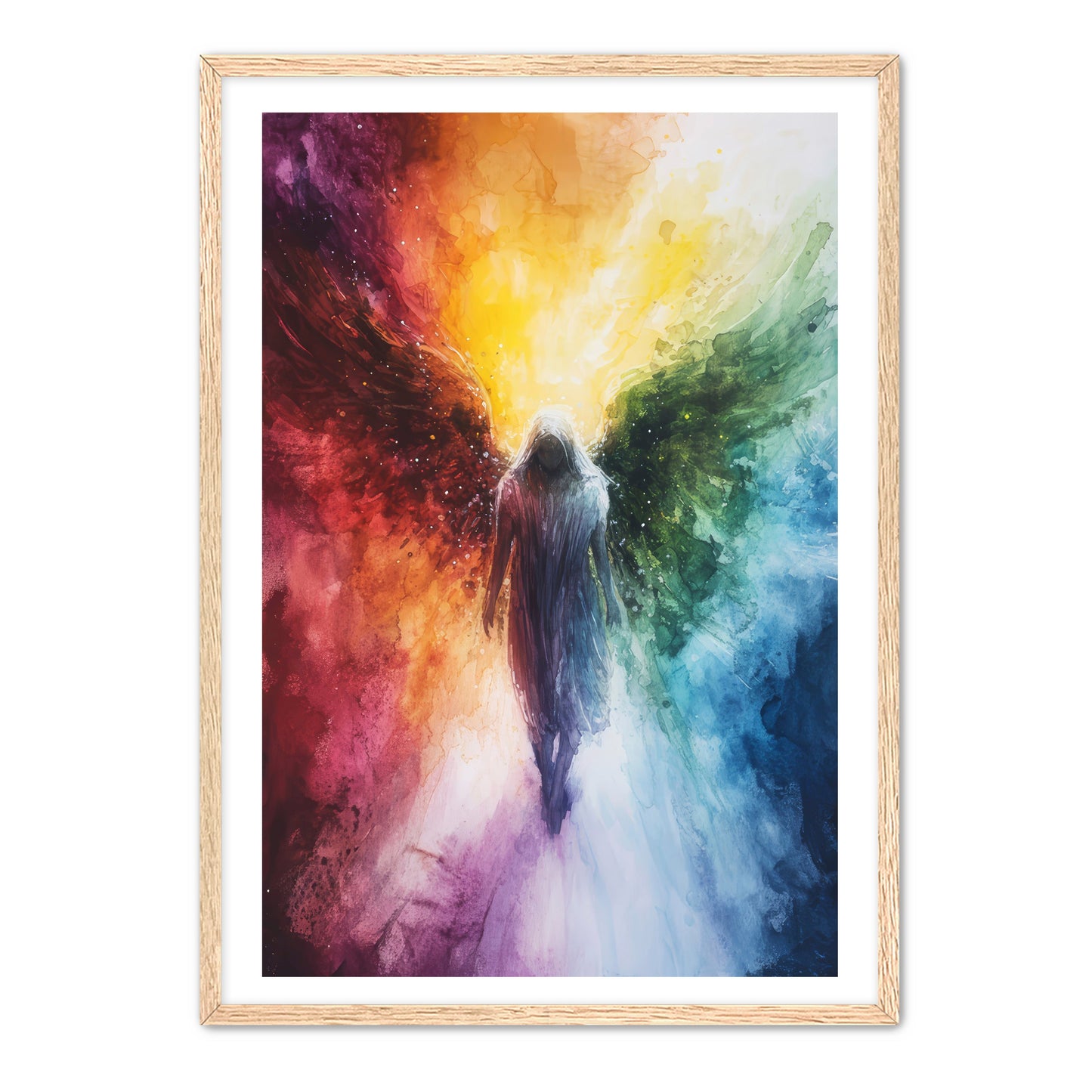 Abstract Rainbow Angel Painting