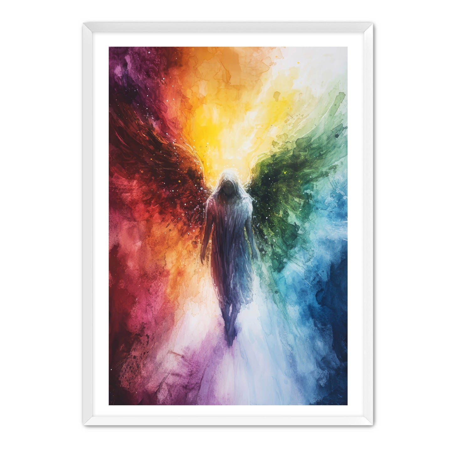 Abstract Rainbow Angel Painting