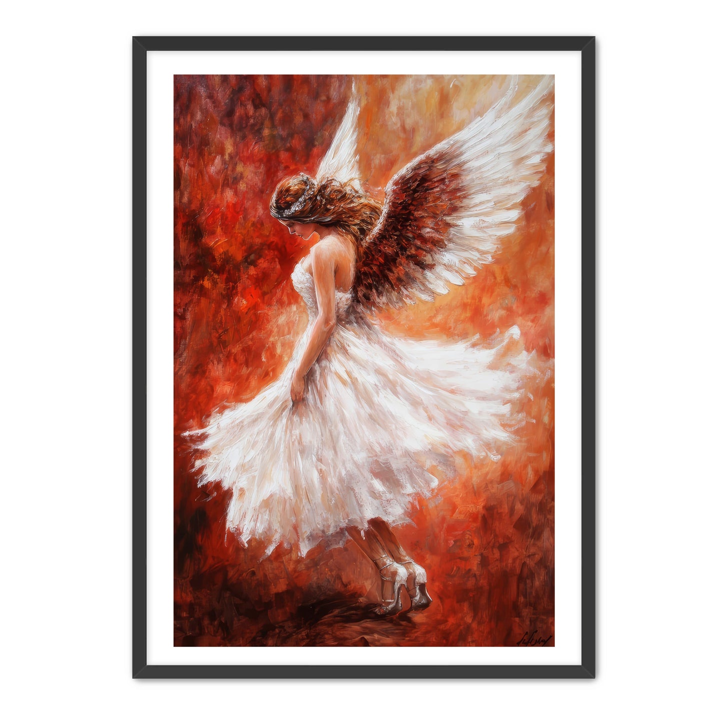 Angel Painting with Red Background