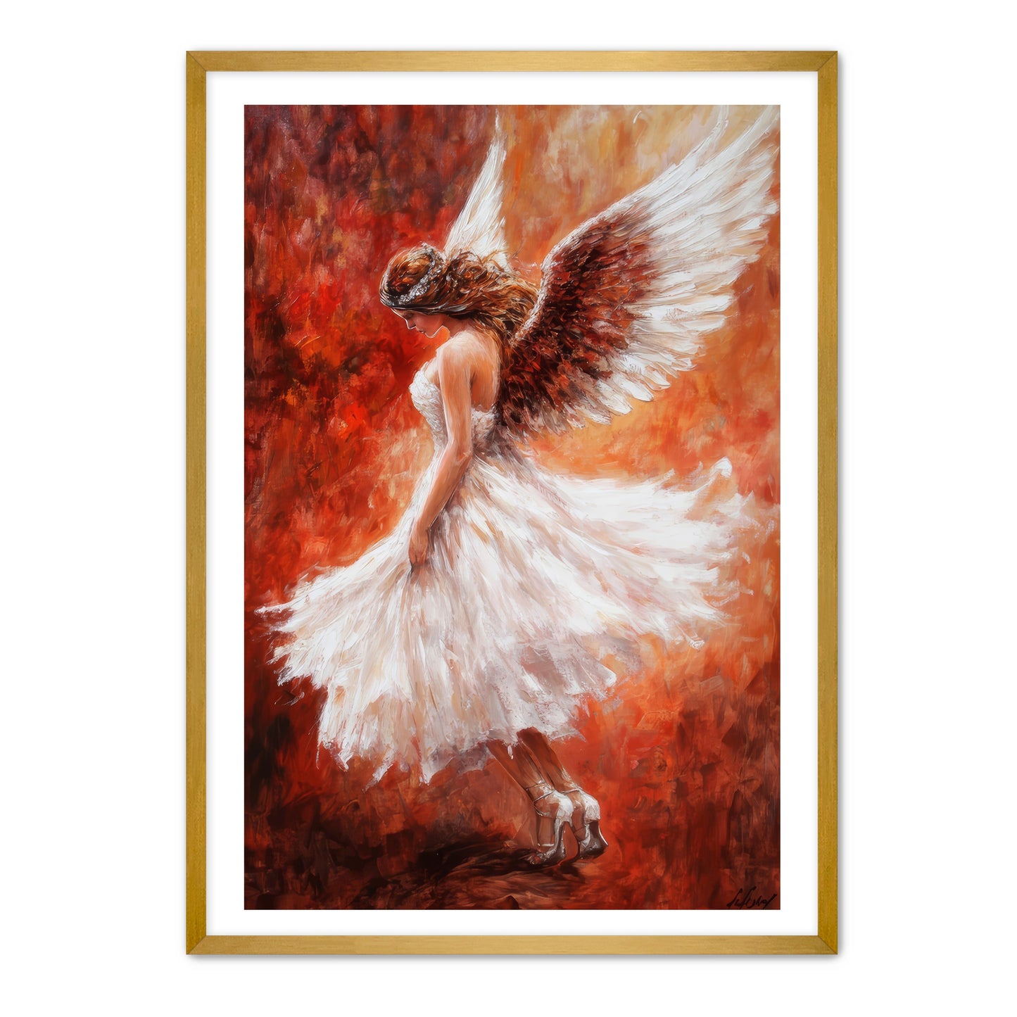 Angel Painting with Red Background