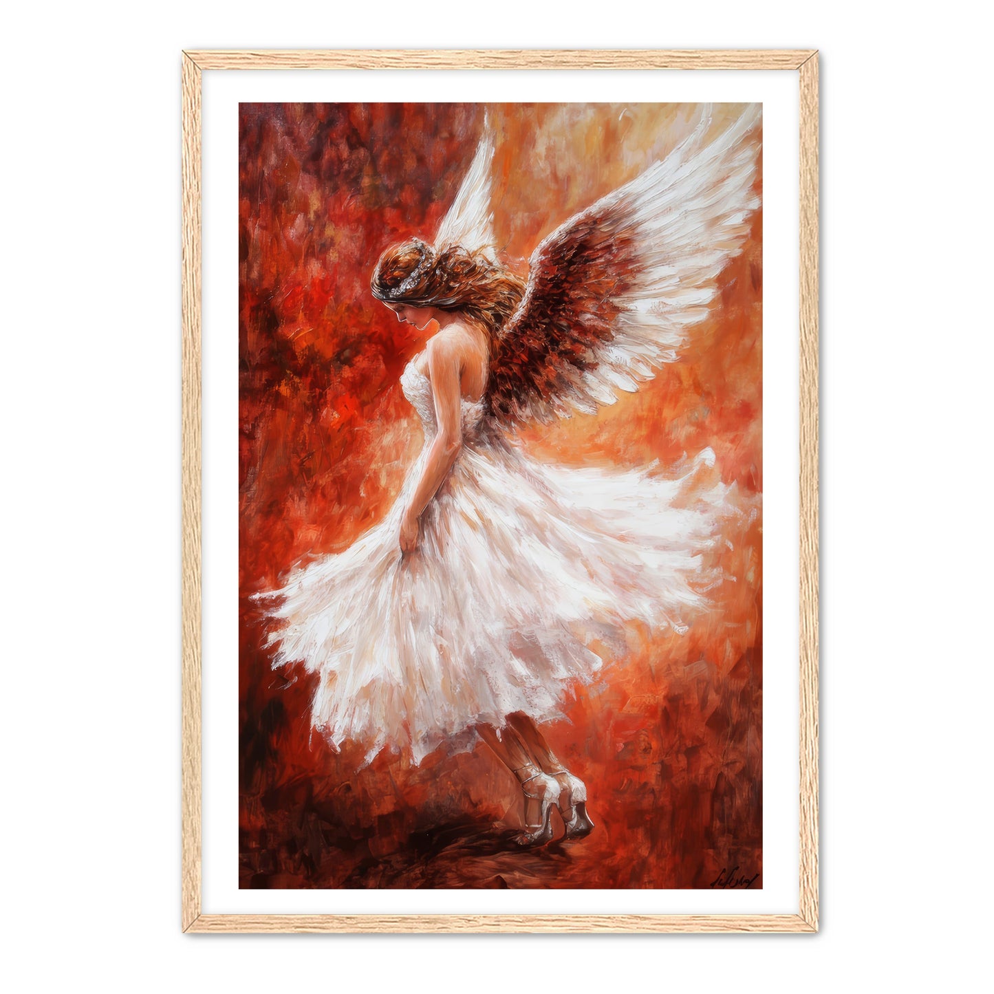 Angel Painting with Red Background