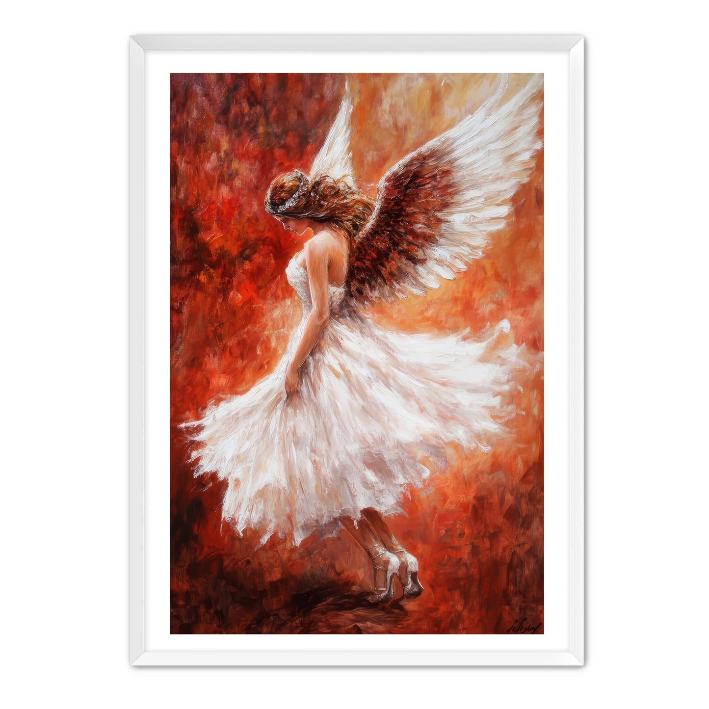 Angel Painting with Red Background