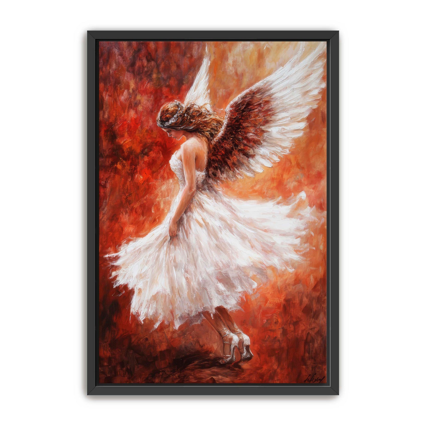 Angel Painting with Red Background