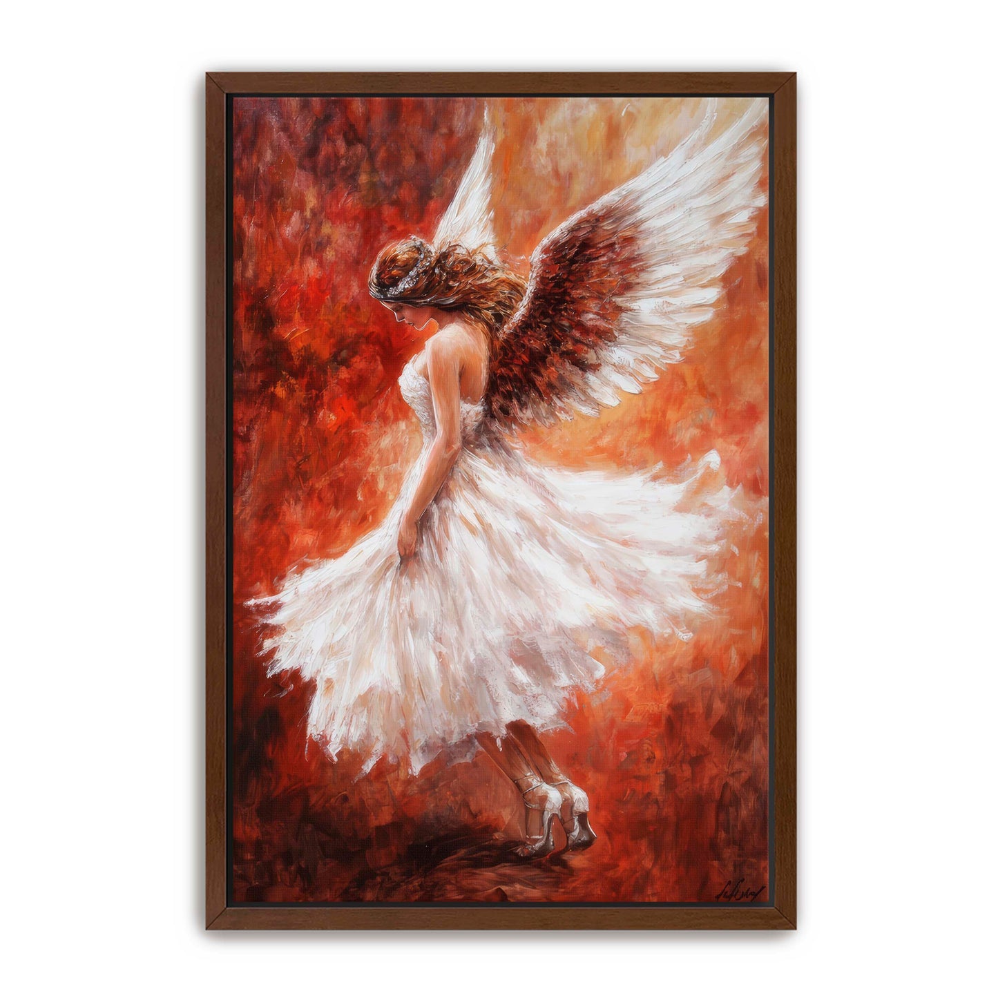 Angel Painting with Red Background