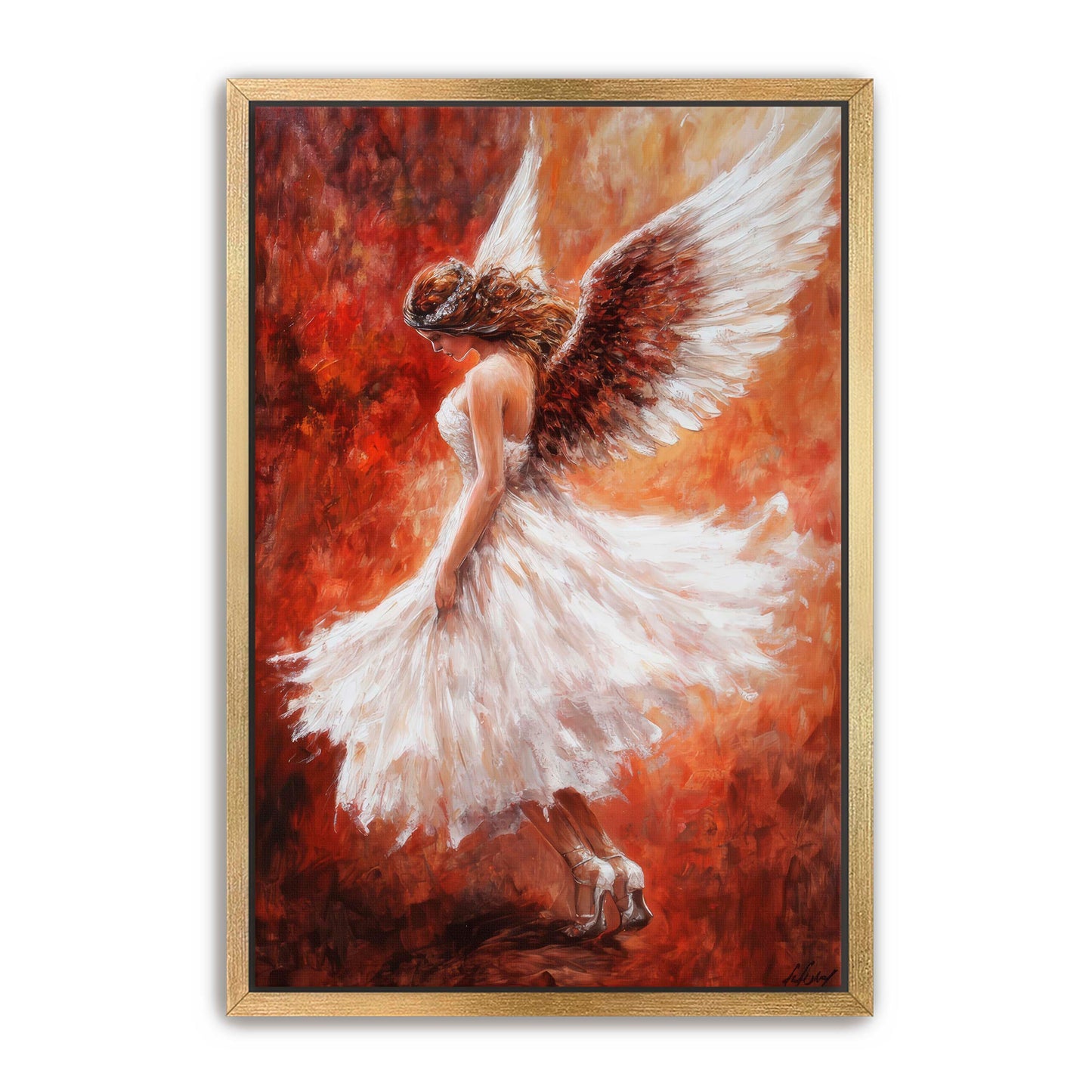Angel Painting with Red Background