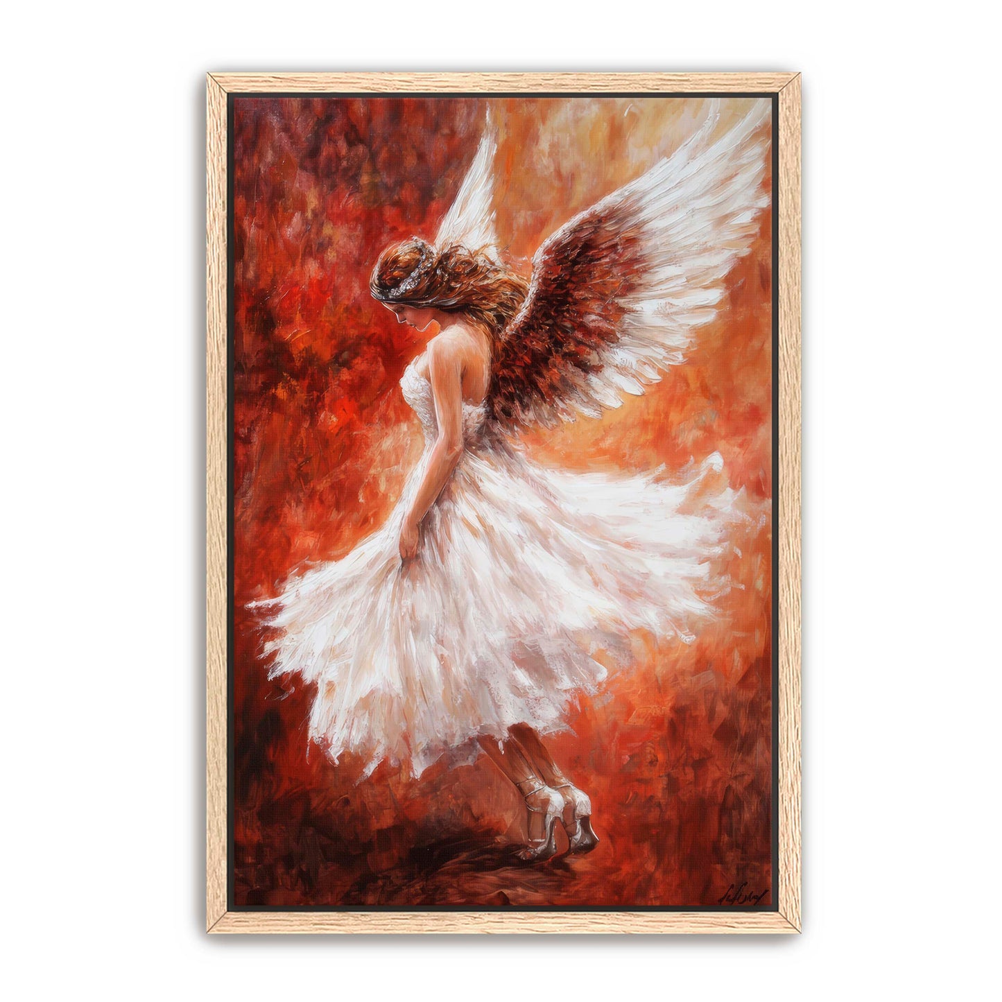 Angel Painting with Red Background