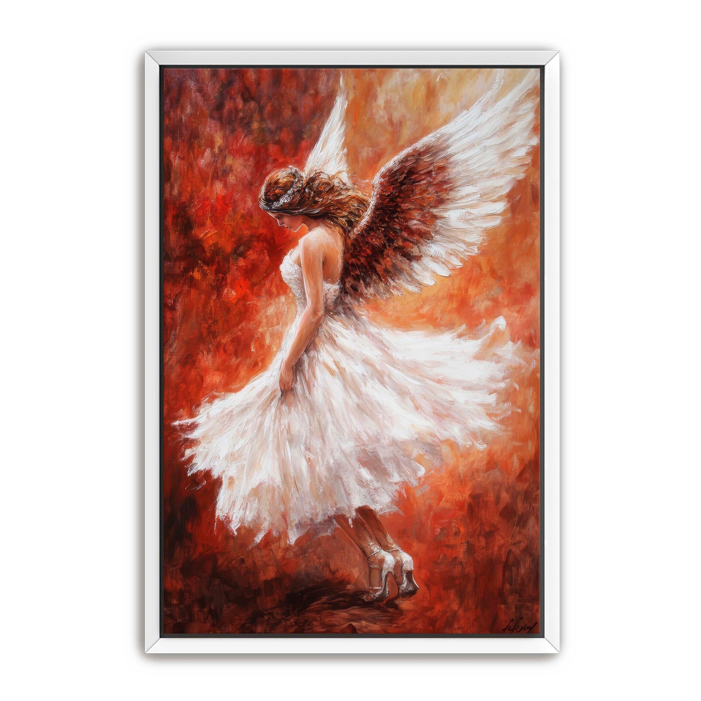 Angel Painting with Red Background