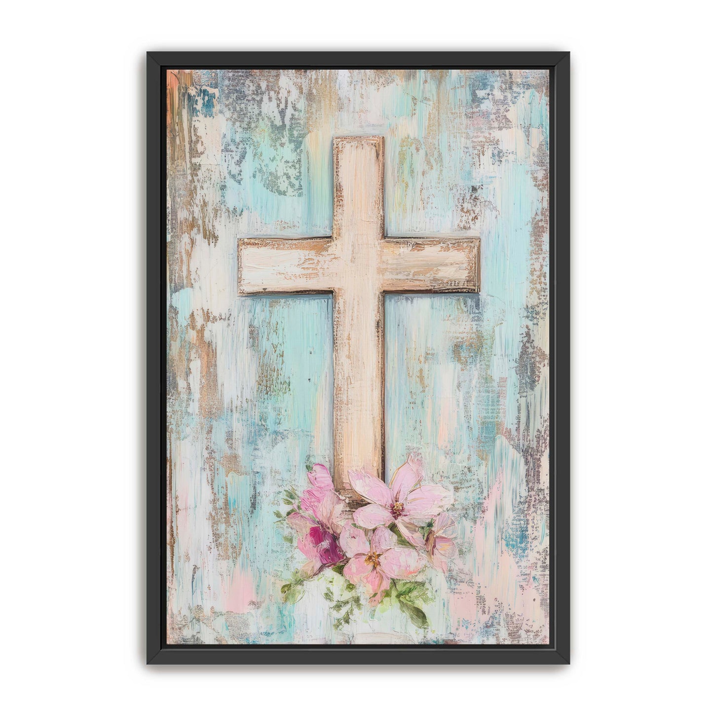 Blue and Pink Cross Print