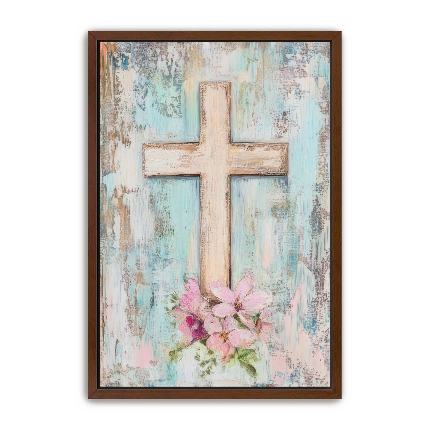Blue and Pink Cross Print