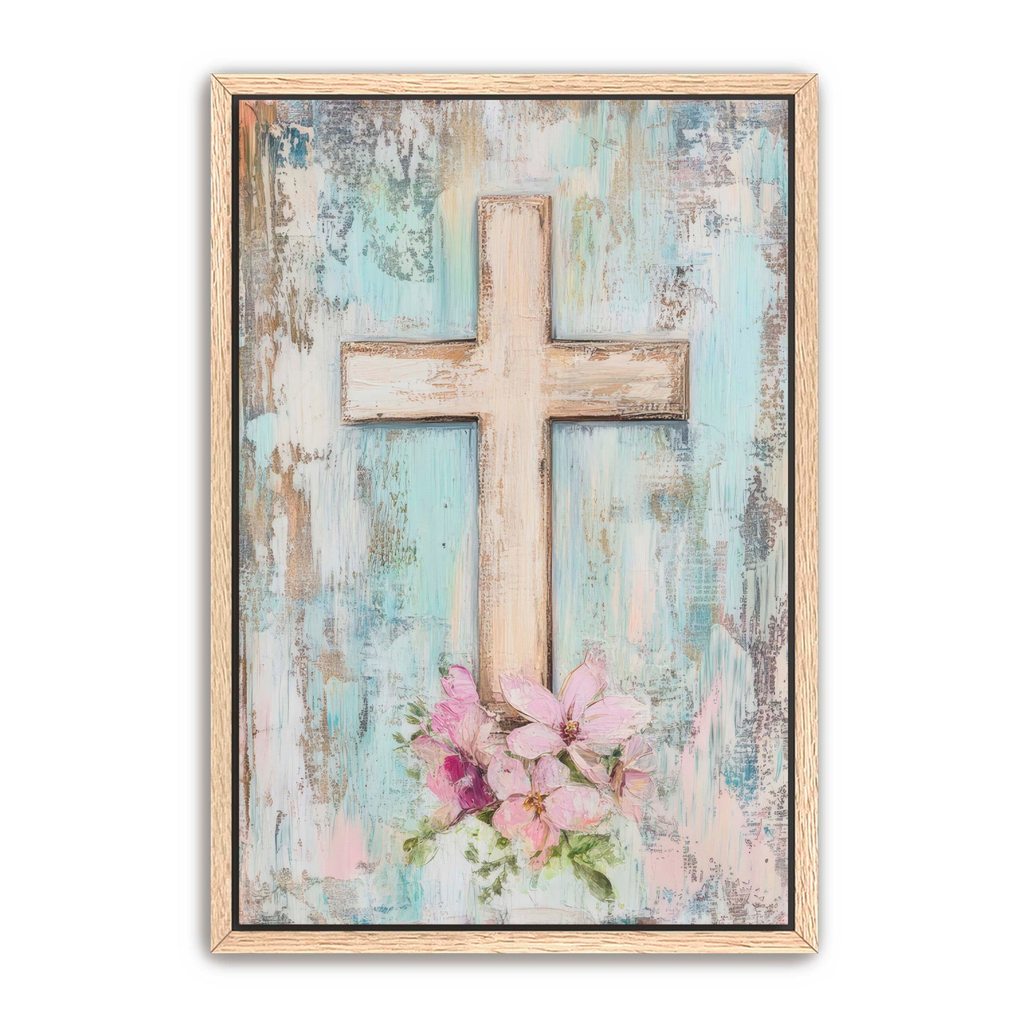 Blue and Pink Cross Print