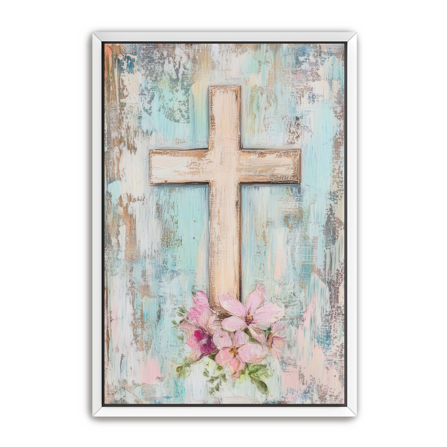 Blue and Pink Cross Print