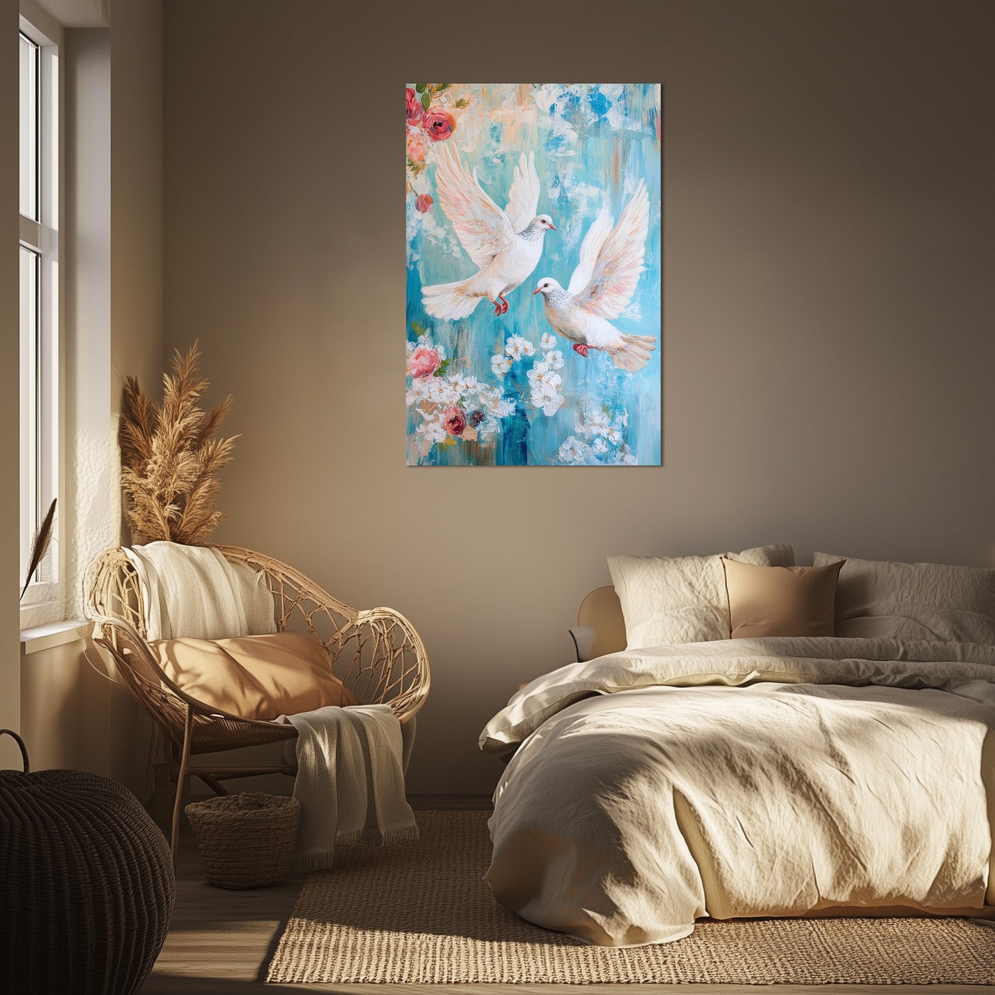 Boho Print of Doves Duo