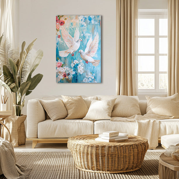 Boho Print of Doves Duo