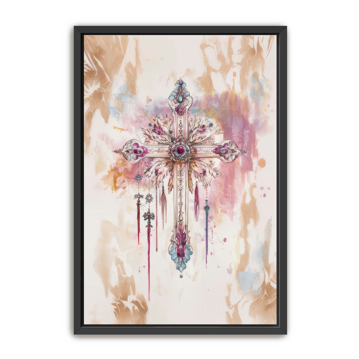 Boho Art Print with Cross