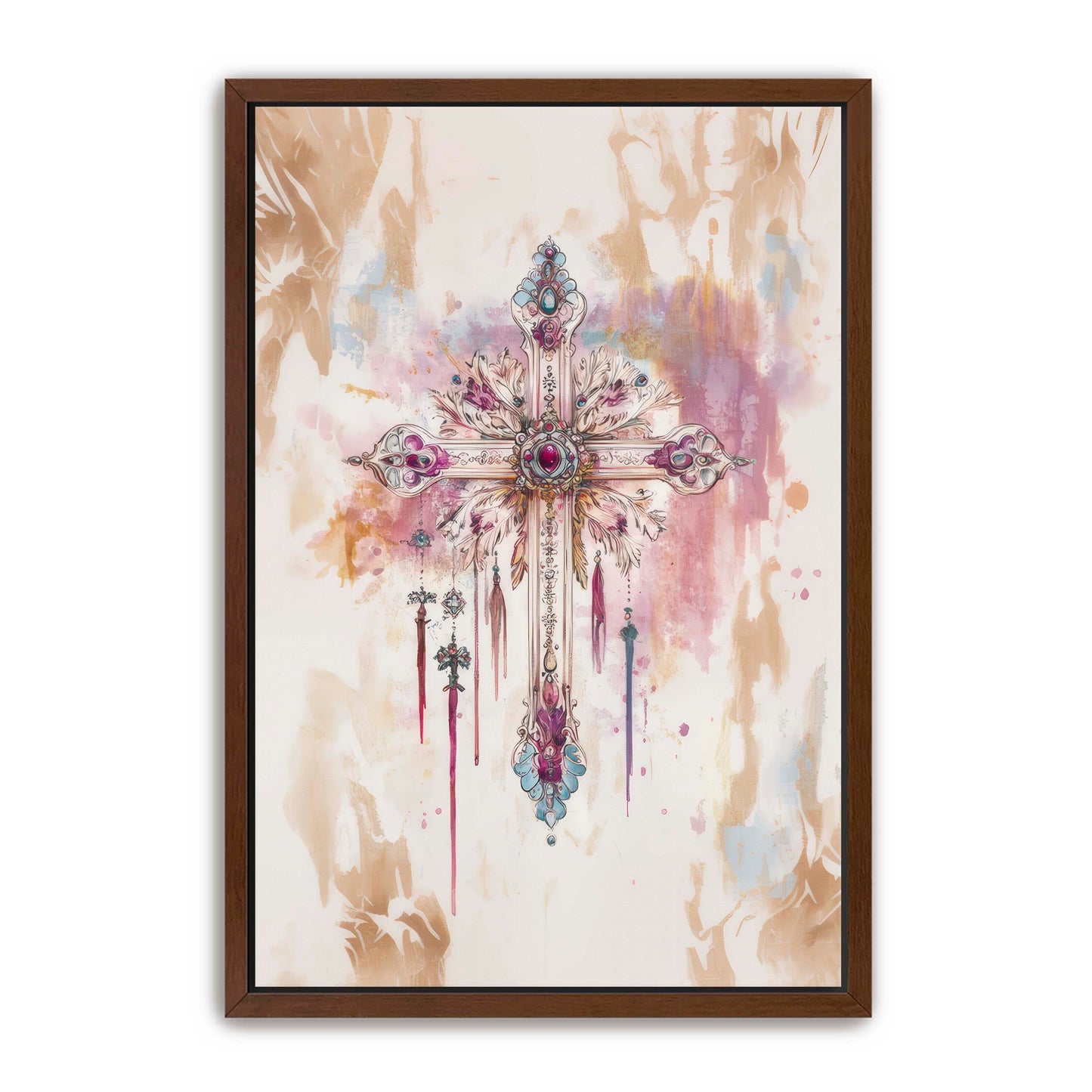 Boho Art Print with Cross