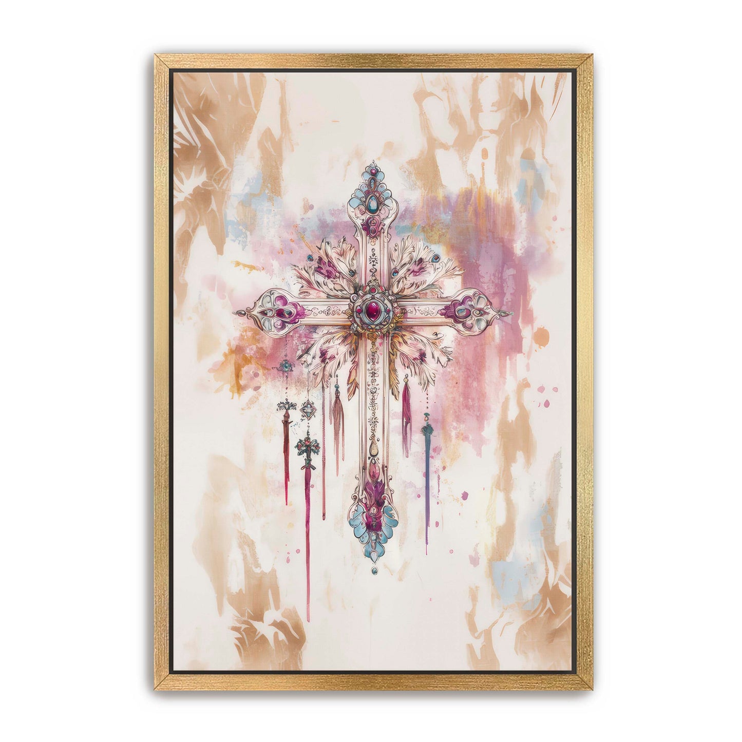 Boho Art Print with Cross