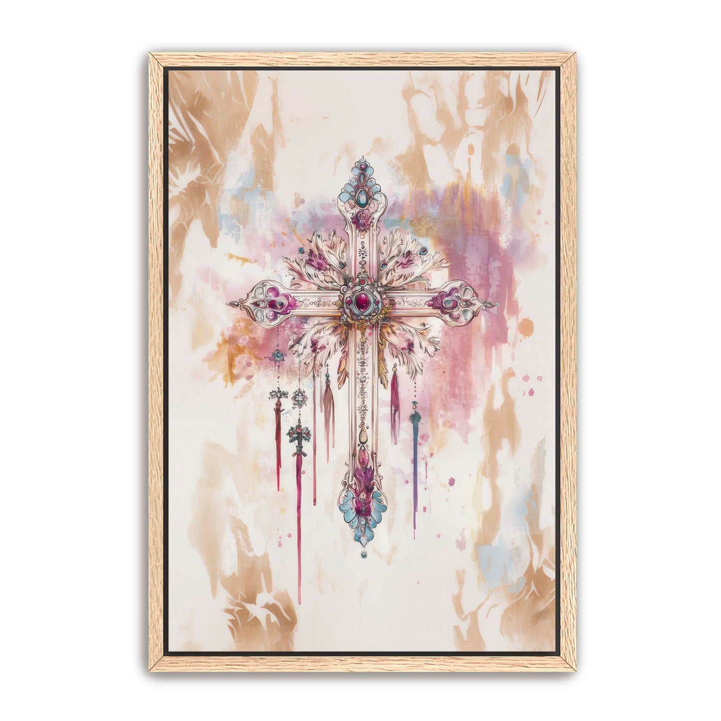 Boho Art Print with Cross