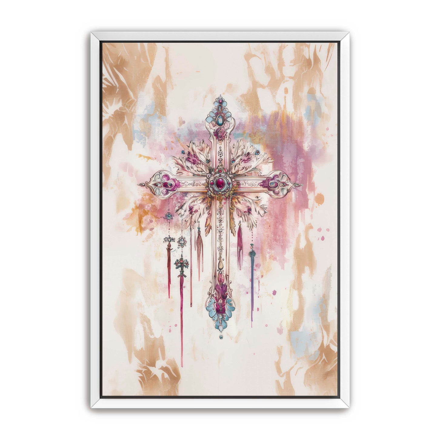 Boho Art Print with Cross