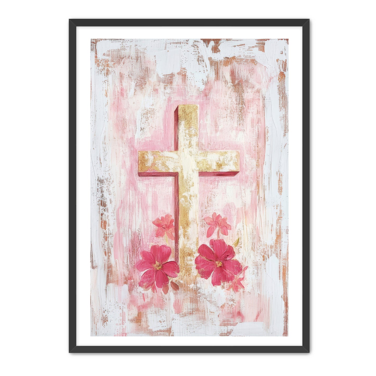 Boho Faded Art Print of Cross