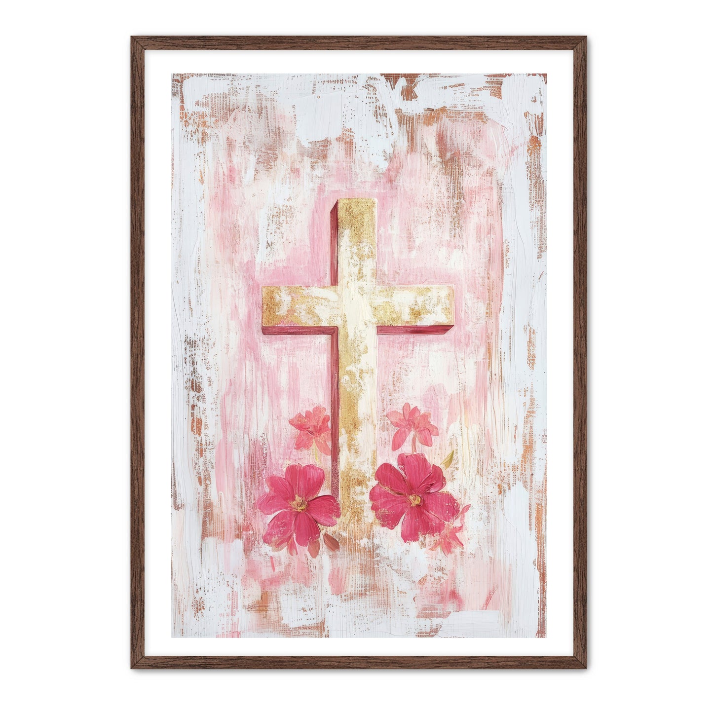 Boho Faded Art Print of Cross