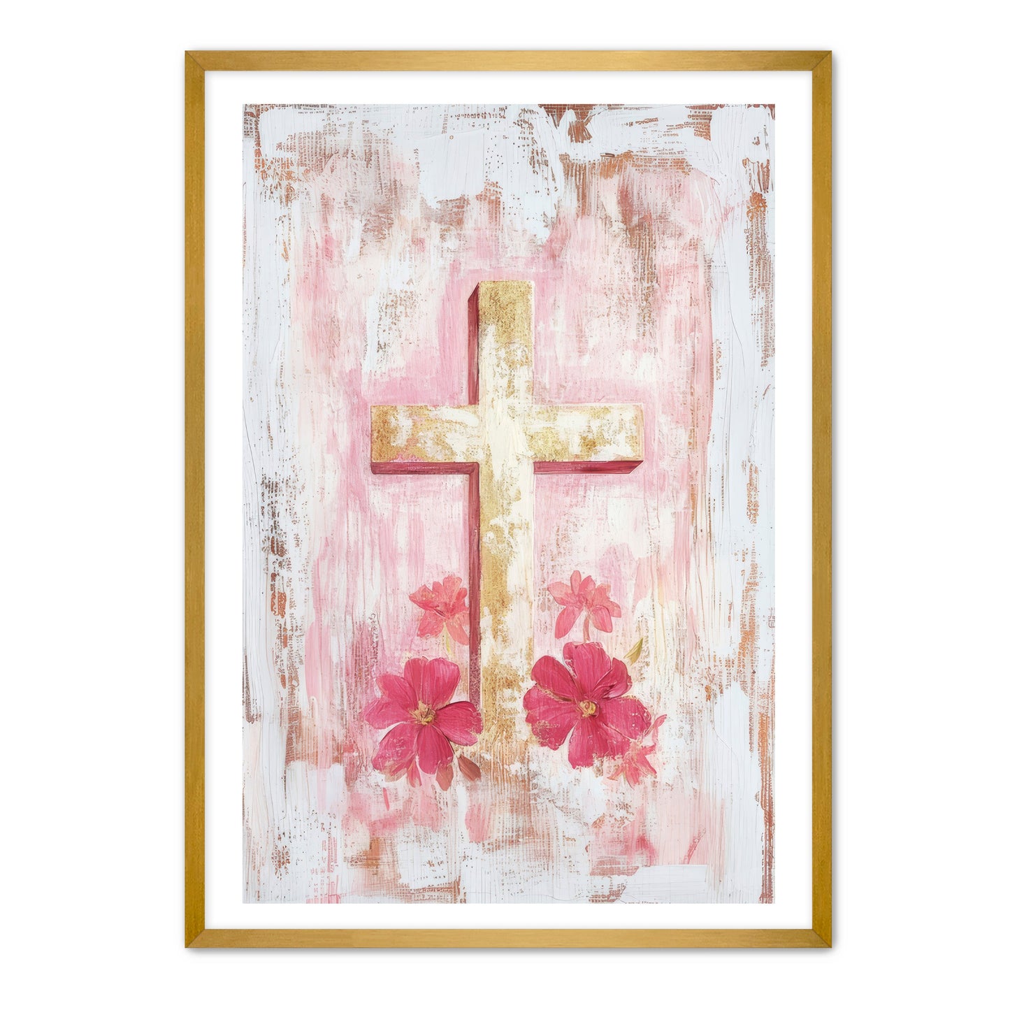 Boho Faded Art Print of Cross