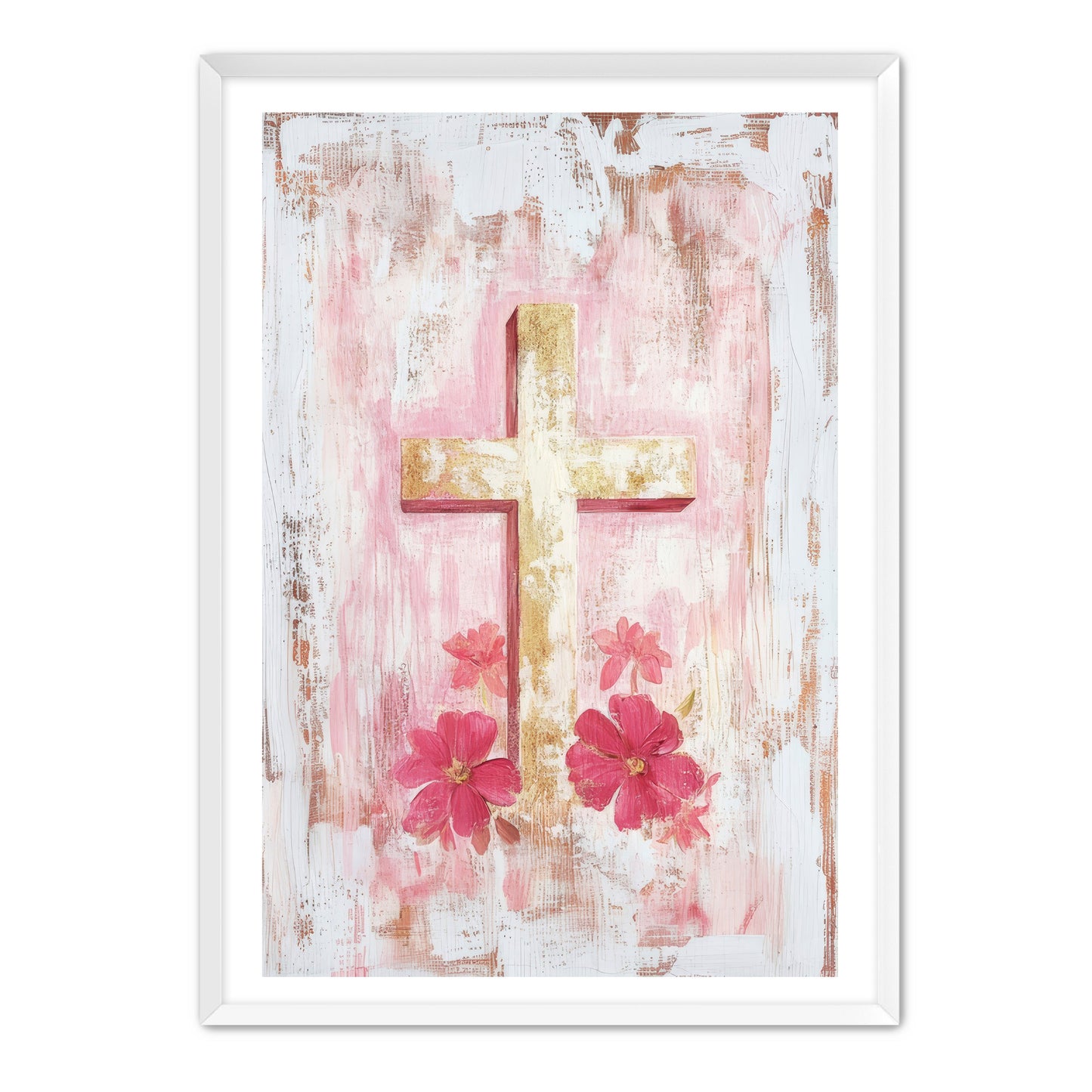 Boho Faded Art Print of Cross