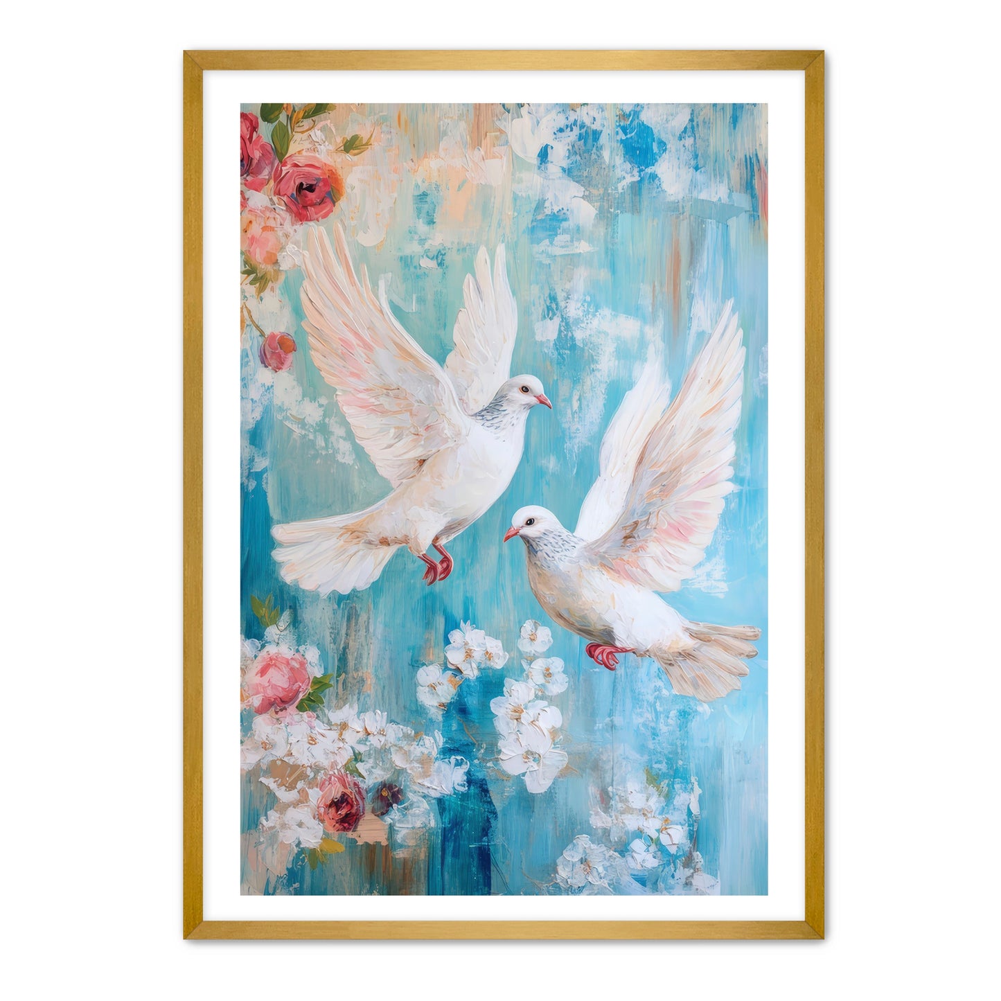 Boho Print of Doves Duo