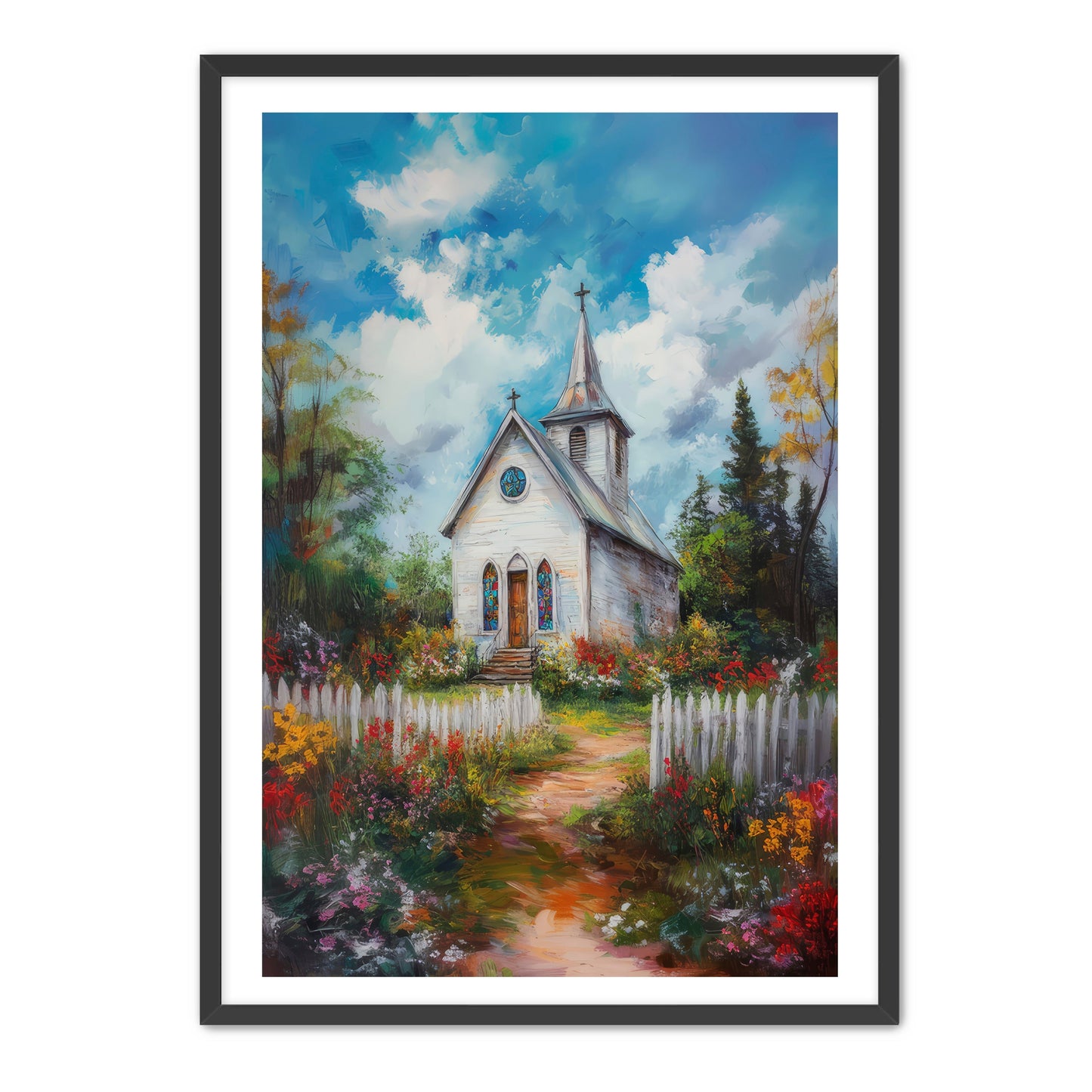 Chapel with Picket Fence