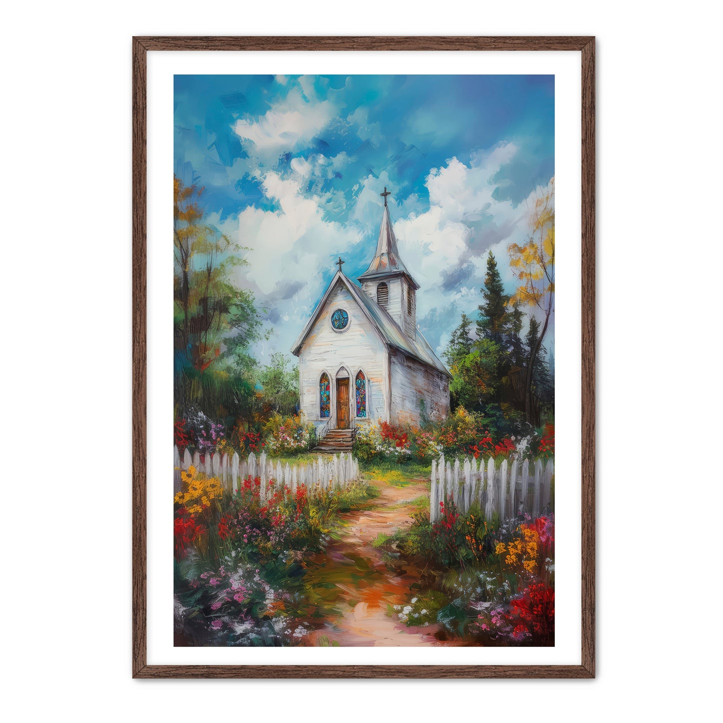 Chapel with Picket Fence