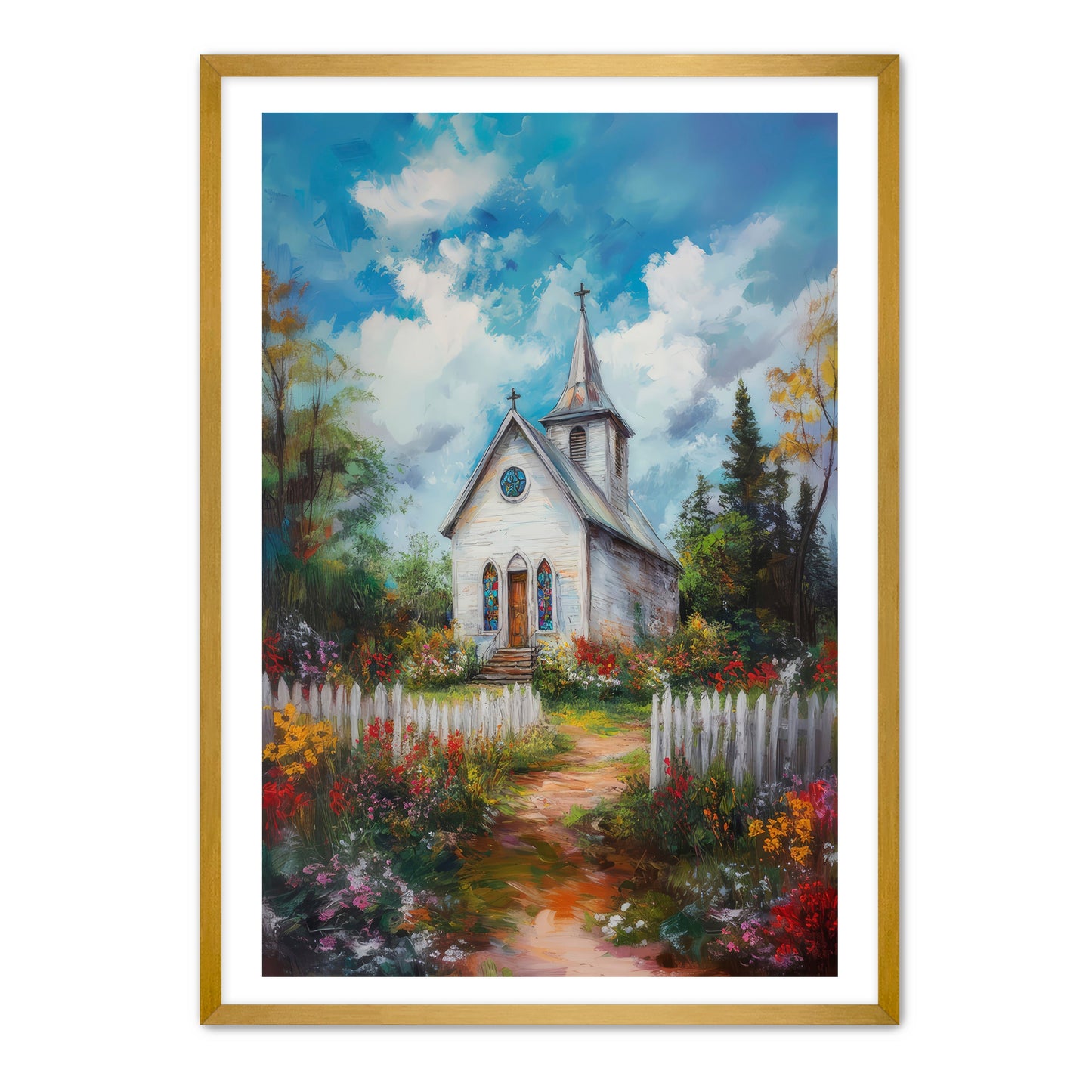 Chapel with Picket Fence