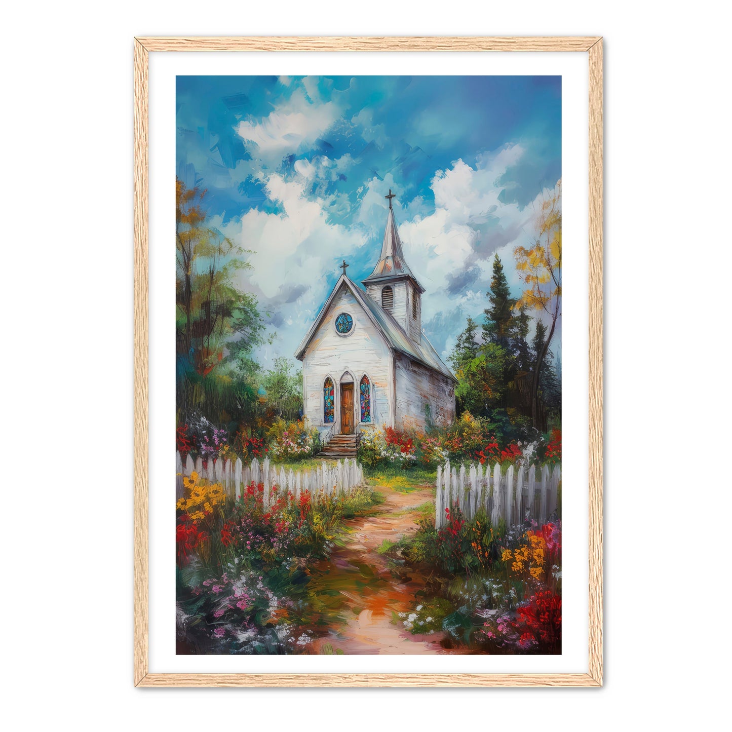 Chapel with Picket Fence