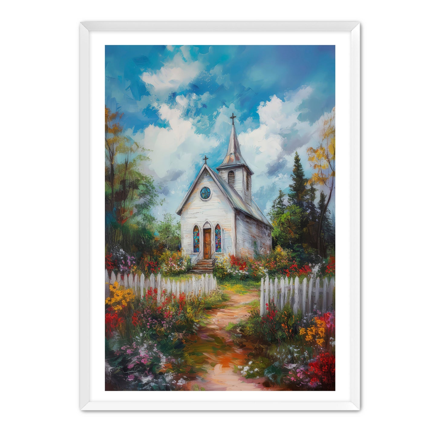Chapel with Picket Fence