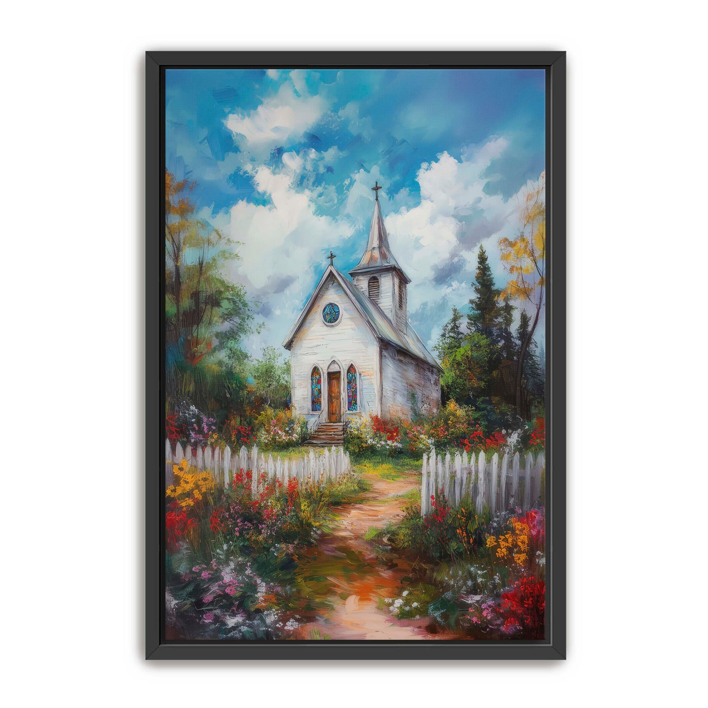 Chapel with Picket Fence