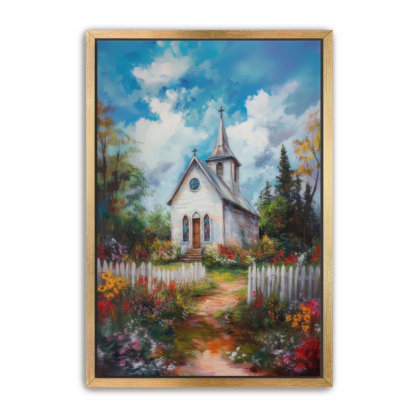 Chapel with Picket Fence