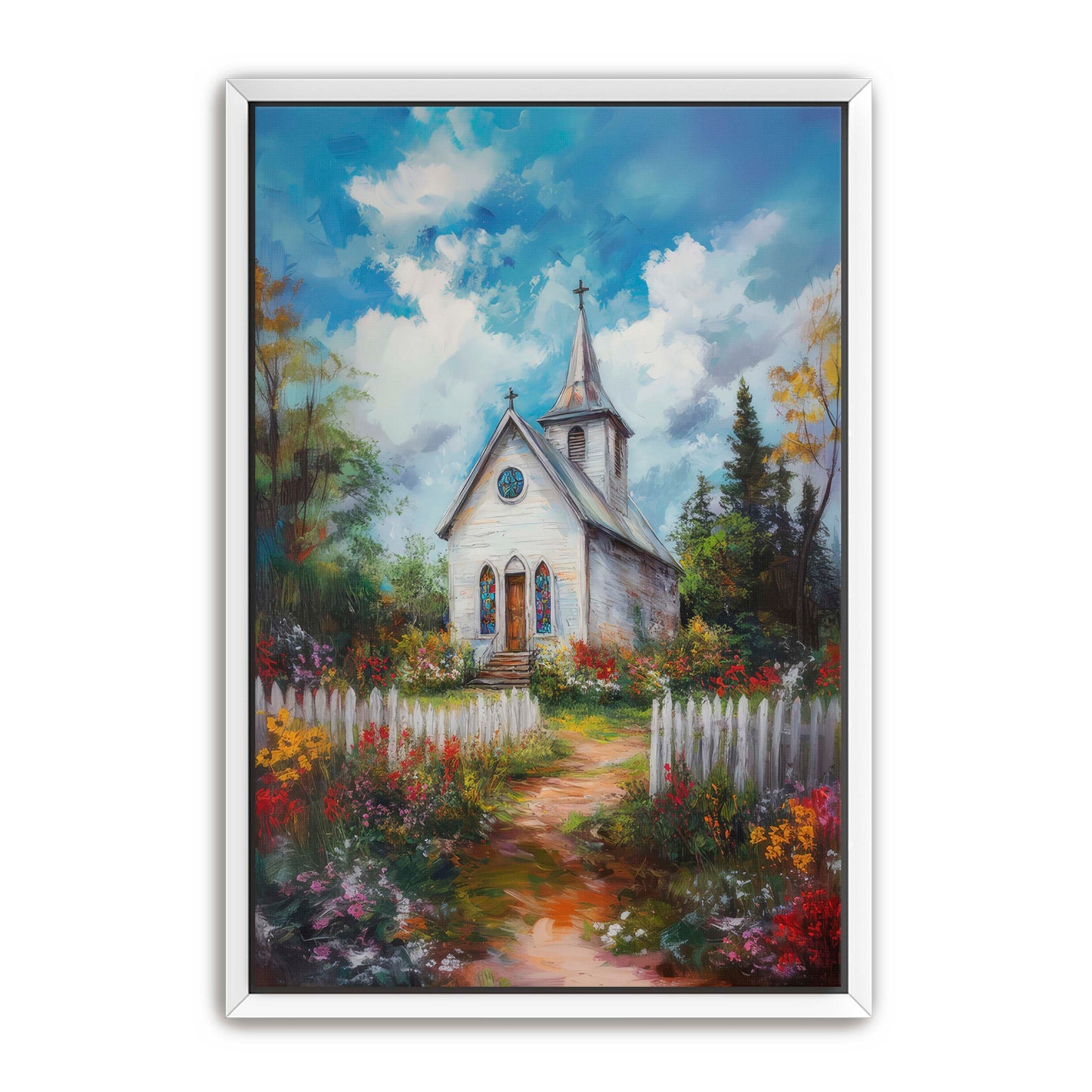 Chapel with Picket Fence