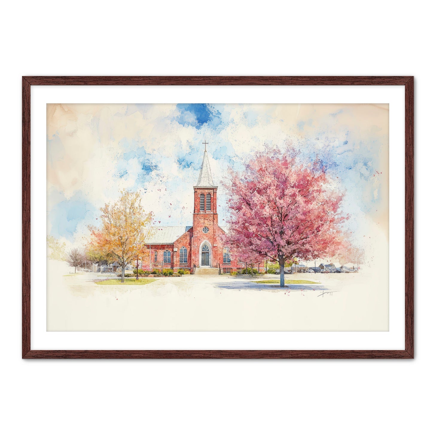 Church Watercolor Print