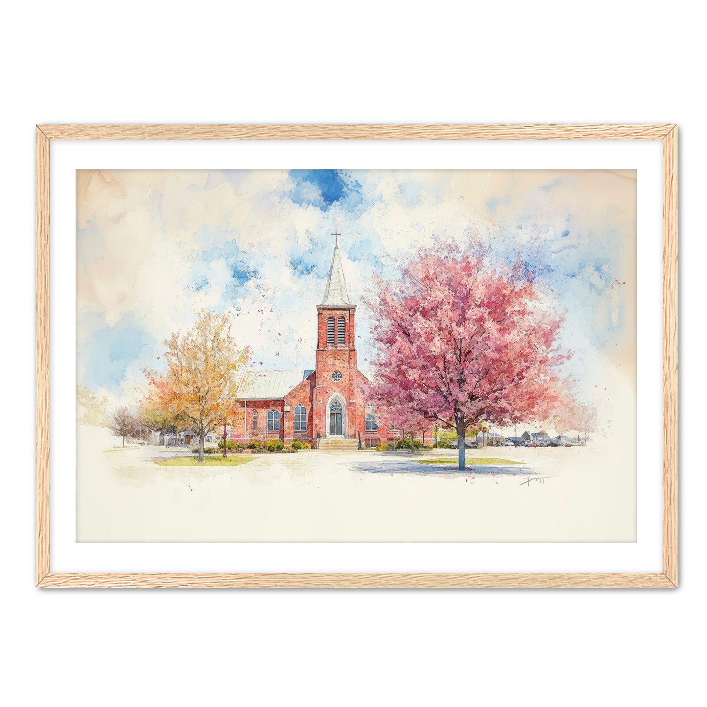 Church Watercolor Print