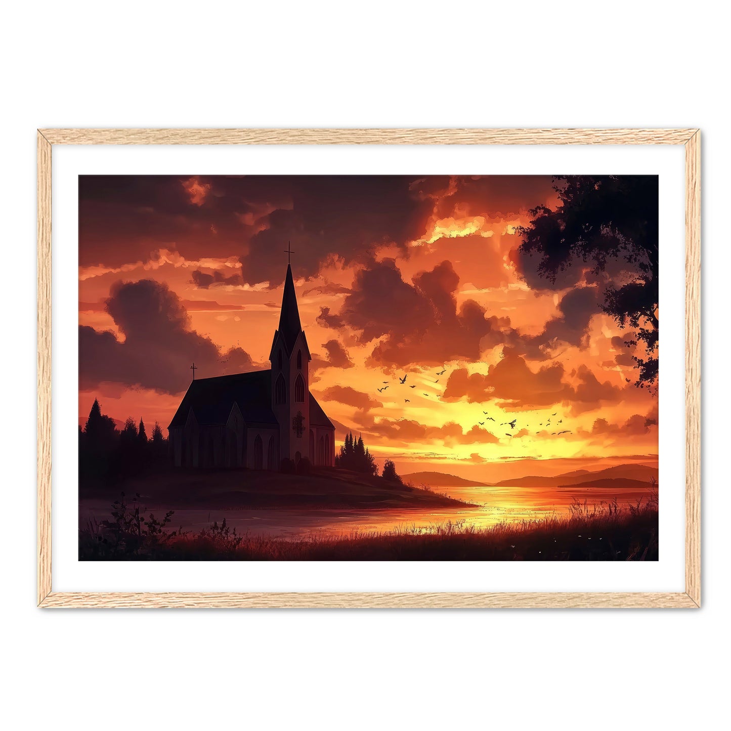 Church at Orange Sunset