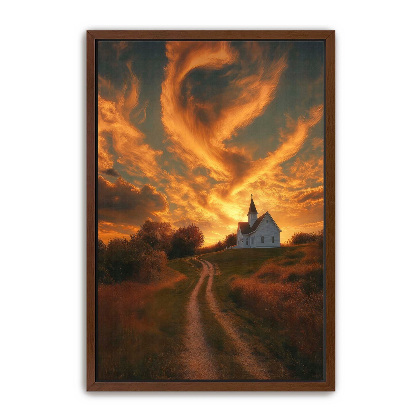 Church at Sunset in Country