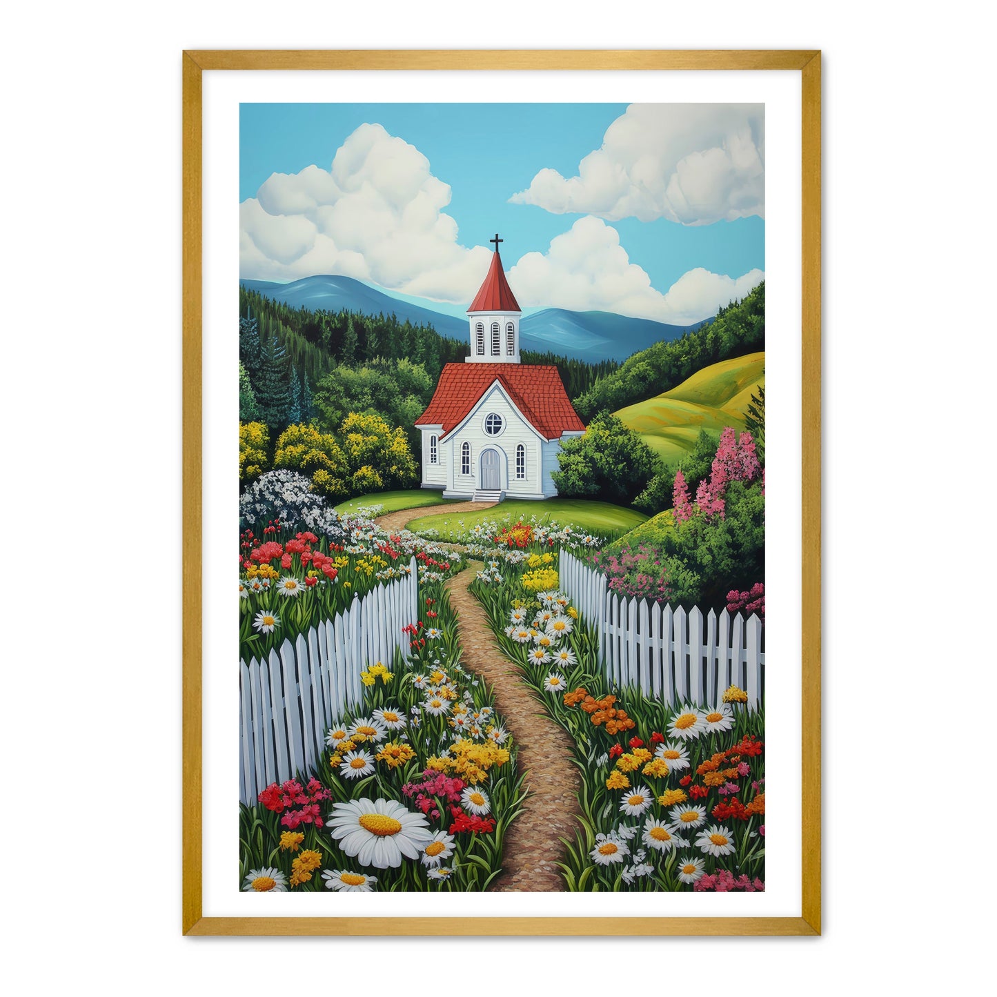 Church with Flower Path