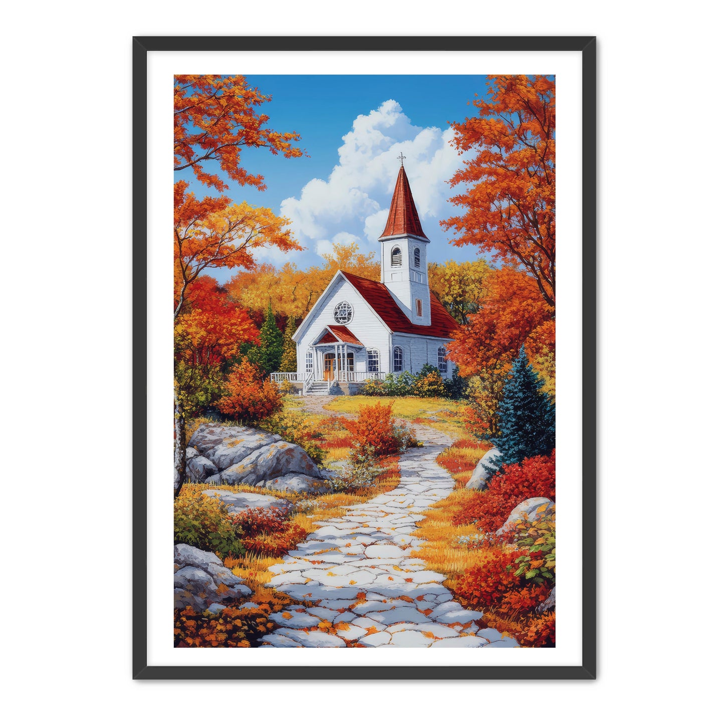 Church with Stone Path