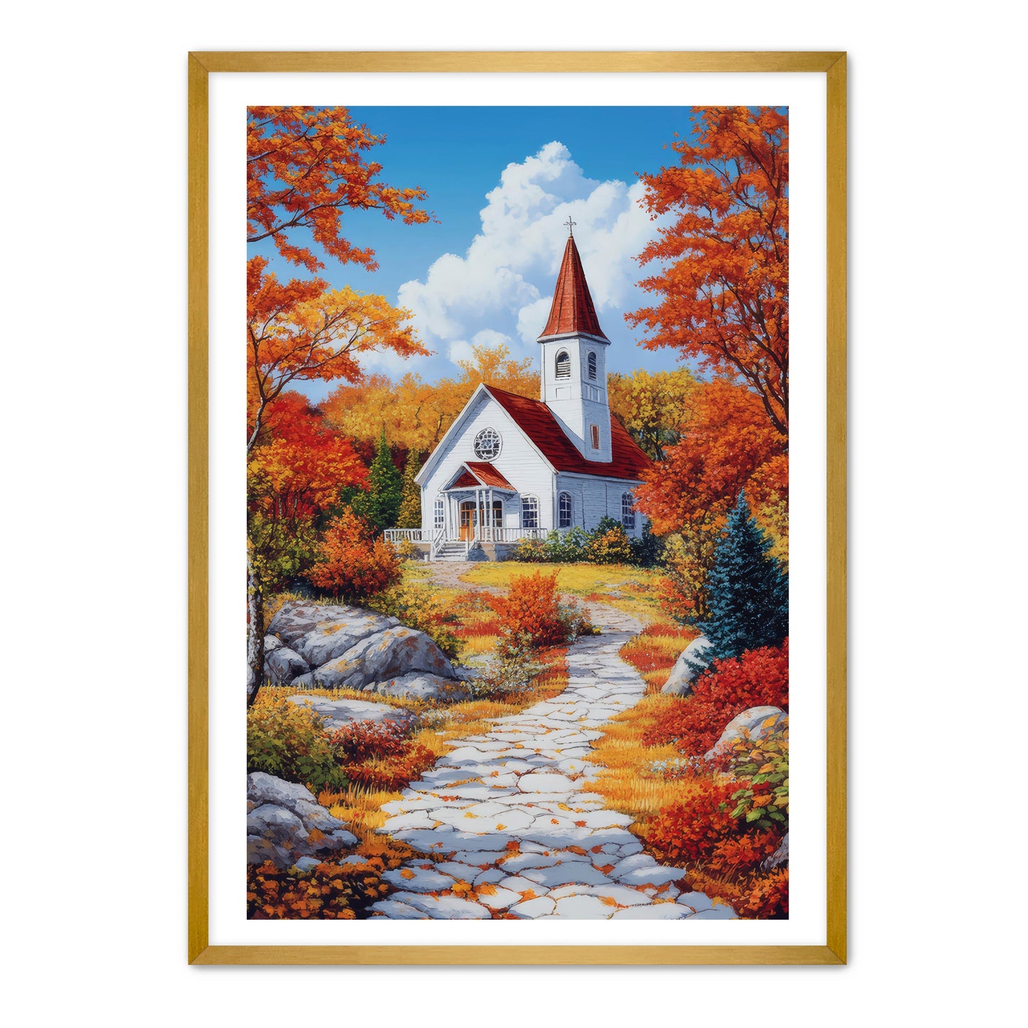 Church with Stone Path