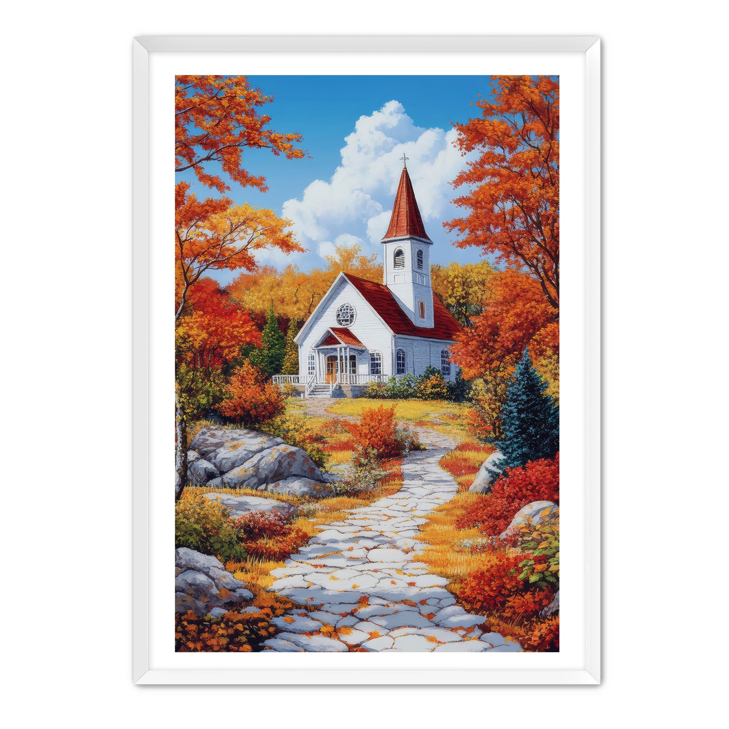 Church with Stone Path