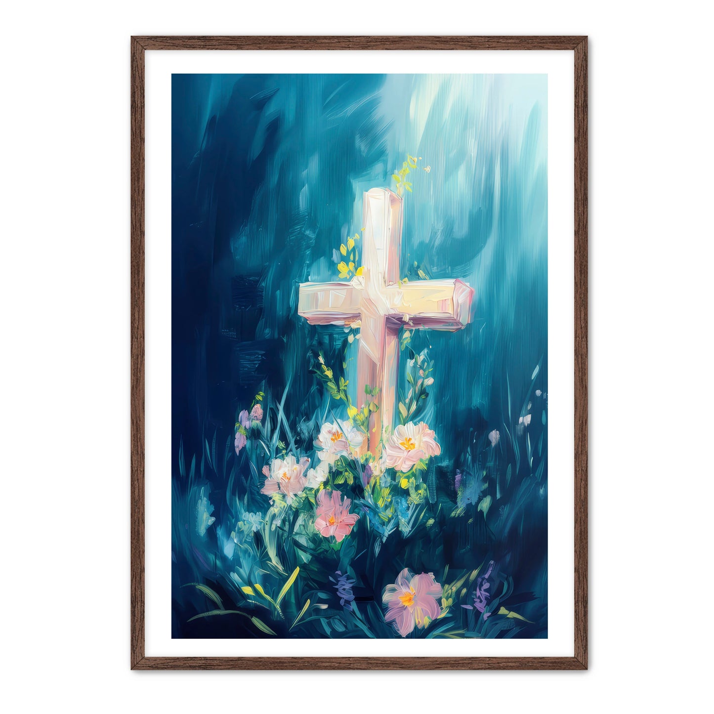 Cross Abstract Flowers