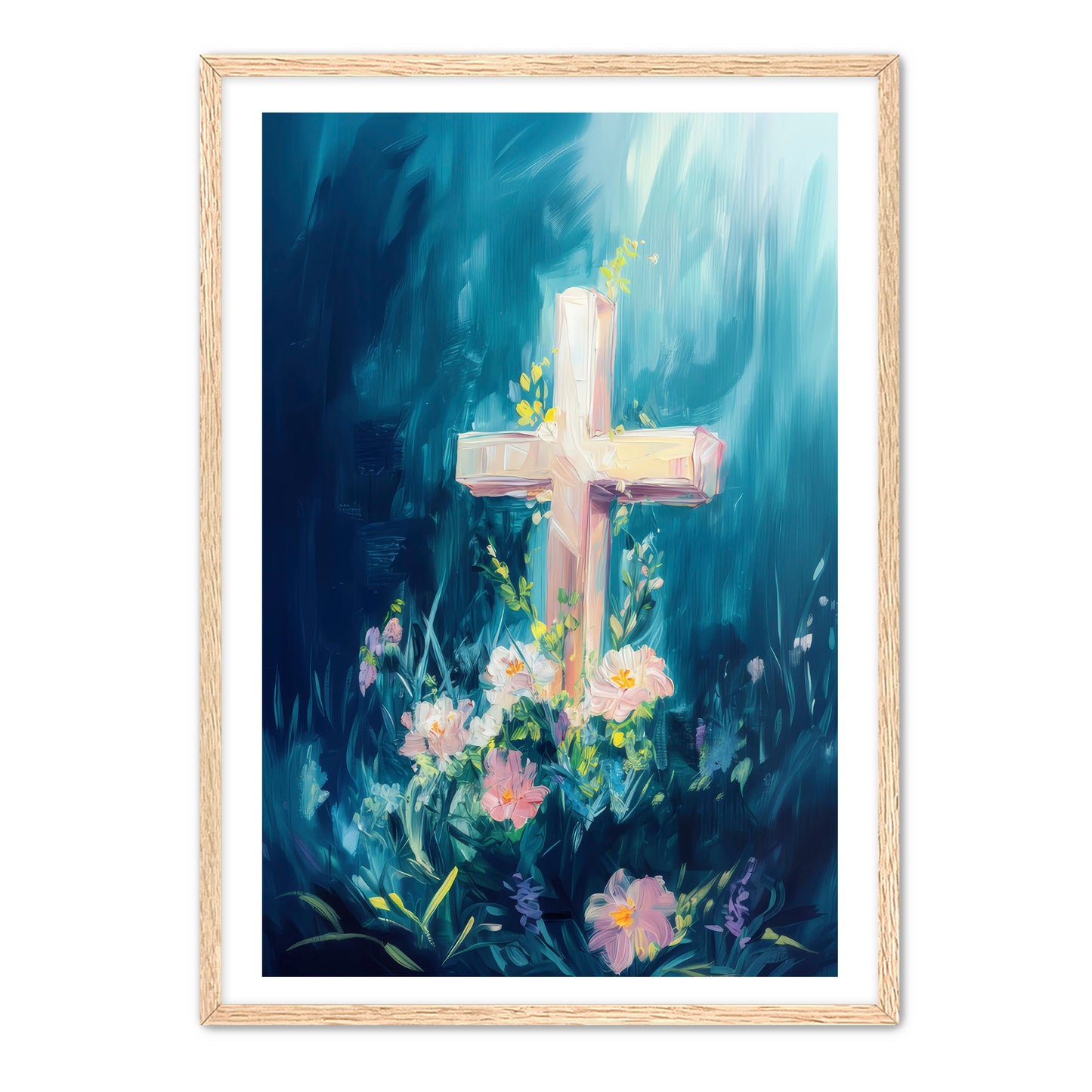 Cross Abstract Flowers