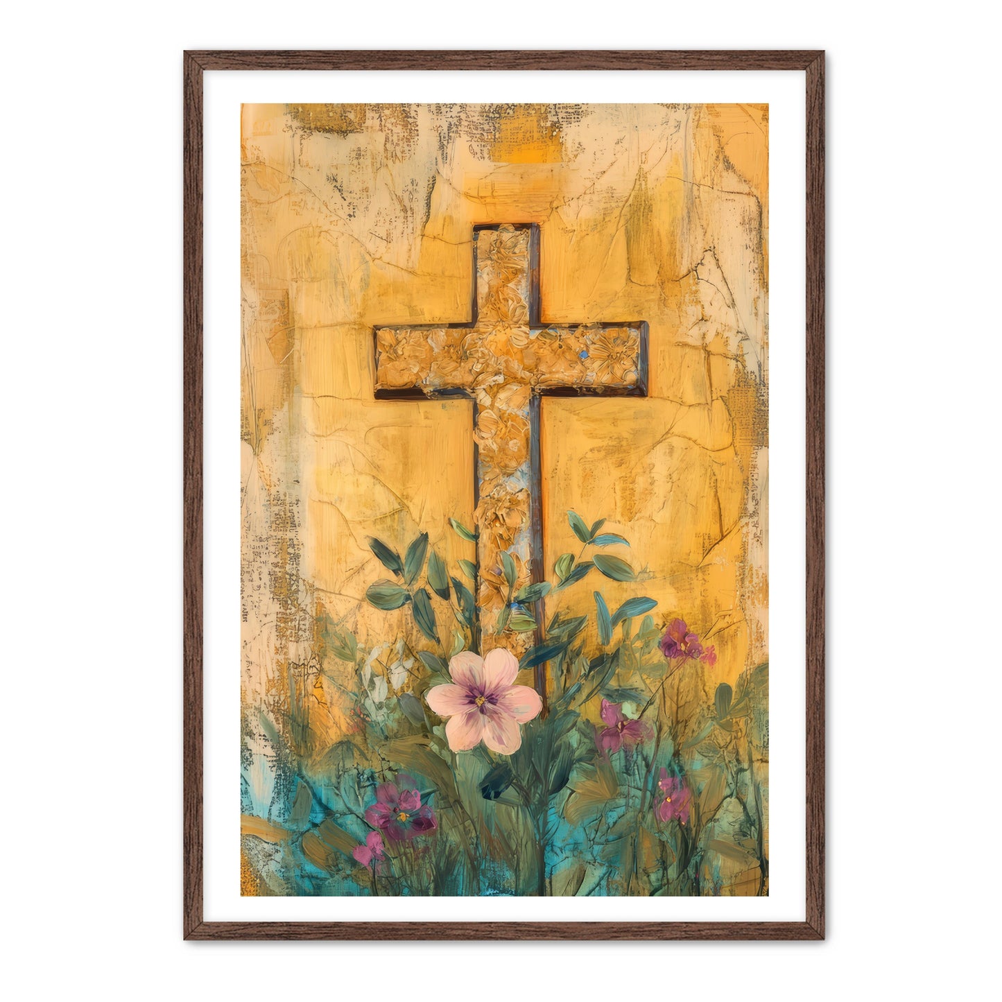 Cross Print on Yellow