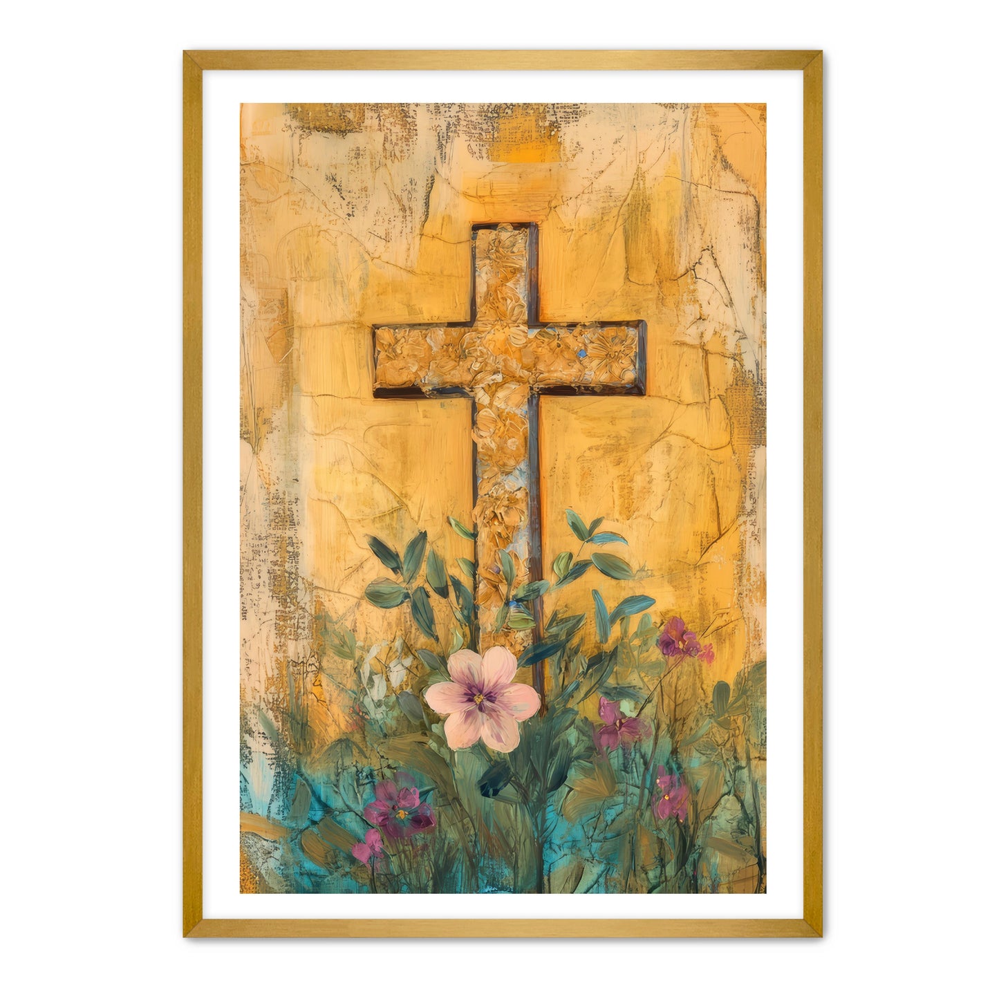 Cross Print on Yellow